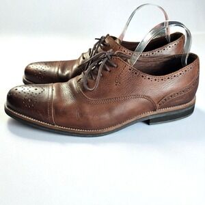 Blackstone Mens Leather Oxford‎ Dress Shoes Brown Brogue Size 10 (EU 44) Cap Toe